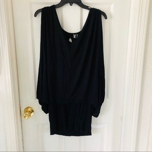 2BAMBOO Black keyhole back stretch oversized dress size medium